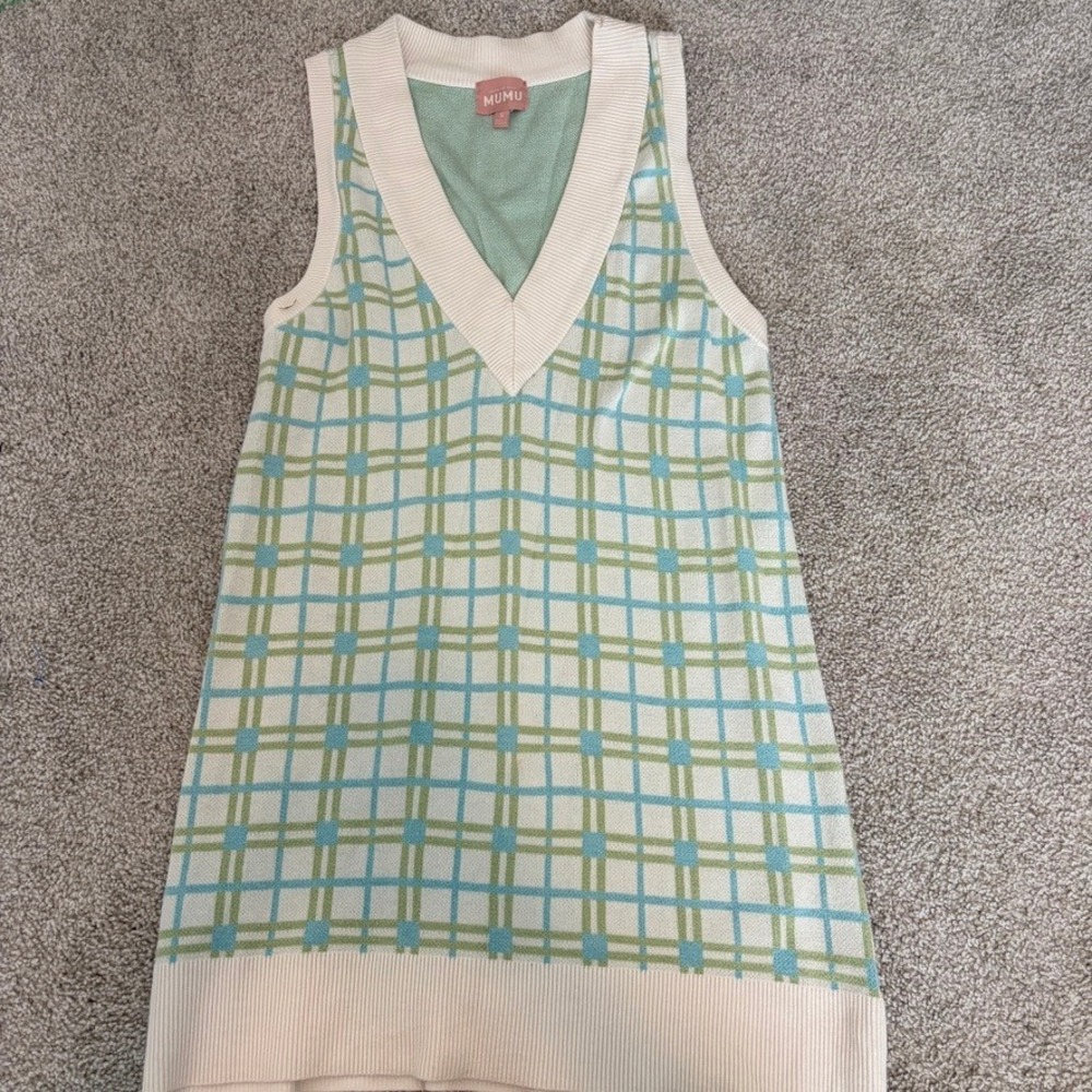 Show‎ Me Your Mumu Hartford Tank Sweater Dress Womens S Plaid Preppy Coastal